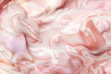 close up of melting ice cream texture