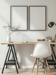 Study Desk Wall Art Mock Up