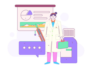 Medical characters fighting the epidemic flat vector concept operation hand drawn illustration
