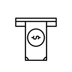 Withdraw Money in ATM Icon, Suitable for Banking and Finance Themes