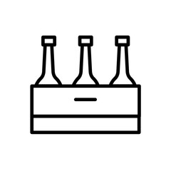 Beer Bottles in Basket Icon, Perfect for Beverage and Party Graphics