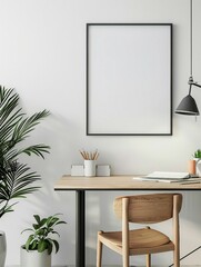 Study Desk Wall Art Mock Up