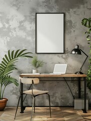 Study Desk Wall Art Mock Up