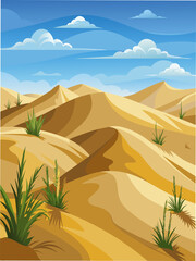 Sand dunes with sparse vegetation