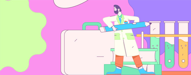 Medical characters fighting the epidemic flat vector concept operation hand drawn illustration
