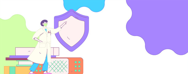 Medical characters fighting the epidemic flat vector concept operation hand drawn illustration
