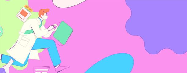 Medical characters fighting the epidemic flat vector concept operation hand drawn illustration
