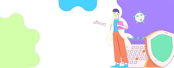 Medical characters fighting the epidemic flat vector concept operation hand drawn illustration
