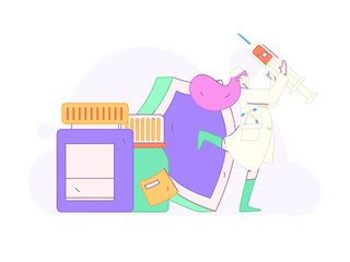 Medical characters fighting the epidemic flat vector concept operation hand drawn illustration
