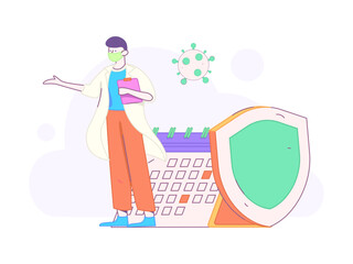 Medical characters fighting the epidemic flat vector concept operation hand drawn illustration
