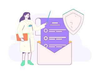 Medical characters fighting the epidemic flat vector concept operation hand drawn illustration
