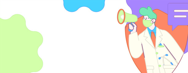 Medical characters fighting the epidemic flat vector concept operation hand drawn illustration
