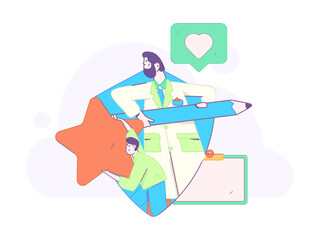 Medical characters fighting the epidemic flat vector concept operation hand drawn illustration
