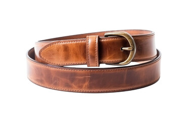 Leather Belt with Buckle on transparent background. PNG
