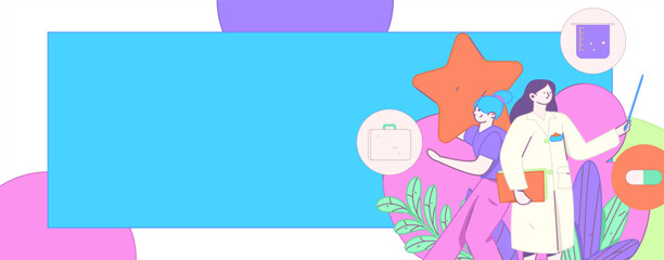 Medical characters fighting the epidemic flat vector concept operation hand drawn illustration
