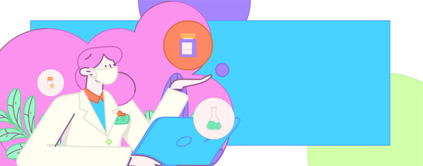 Medical characters fighting the epidemic flat vector concept operation hand drawn illustration
