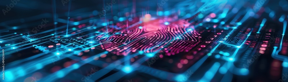 Poster authentication login or cybersecurity fingerprint and secure online