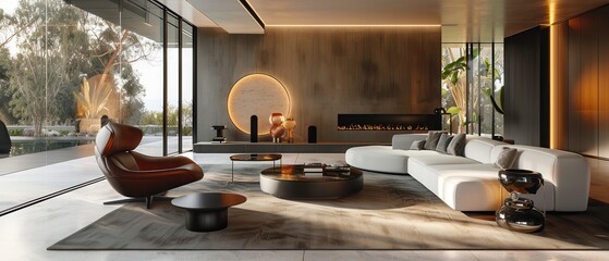 Modern living room with sharpedged furniture and clean lines