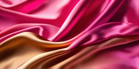 Obraz premium Pink golden silk background