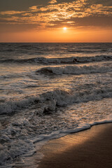 Beautiful clean golden beach of Madhavpur, Gujrat, India.