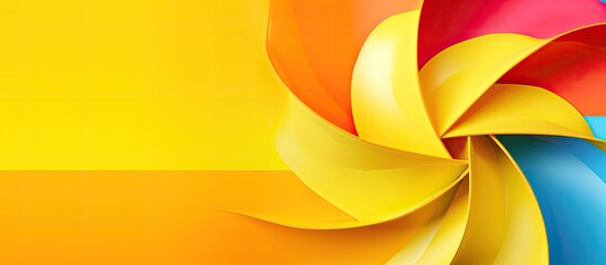 Lively LGBTQ themed pinwheel spinning on vibrant yellow backdrop with energetic vibes Copy space image