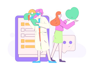 Medical characters fighting the epidemic flat vector concept operation hand drawn illustration
