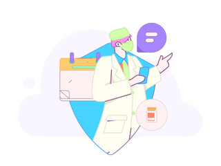 Medical characters fighting the epidemic flat vector concept operation hand drawn illustration
