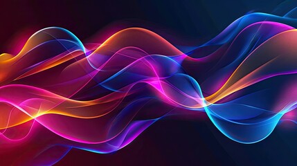 a modern flat colourful abstract background with flowing lines neon glowing profile picture border frame 