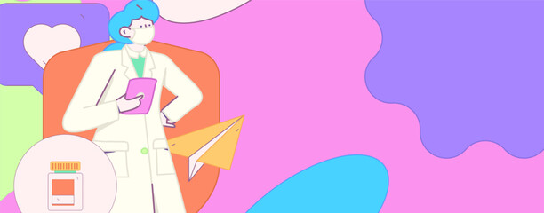 Medical characters fighting the epidemic flat vector concept operation hand drawn illustration
