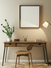 Study Desk Wall Art Picture Framework Mock-up