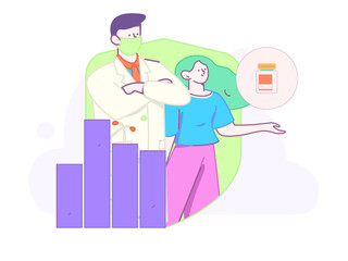 Medical characters fighting the epidemic flat vector concept operation hand drawn illustration
