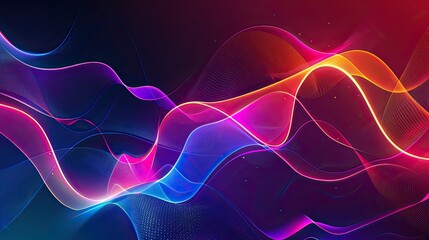 a modern flat colourful abstract background with flowing lines neon glowing profile picture border frame 
