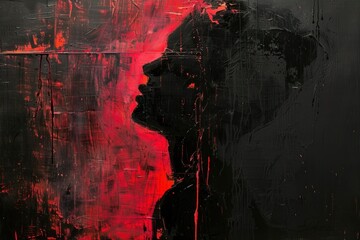 A red light distict painting art blackboard.