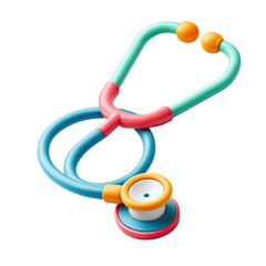 Colorful stethoscope icon depicting a medical instrument commonly used by healthcare professionals for checking heart and lungs.