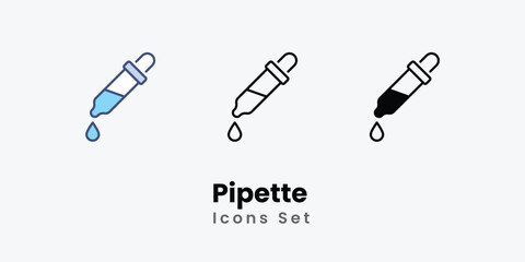 Pipette icons vector set stock illustration.