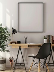 Study Desk Wall Art Picture Framework Mock-up