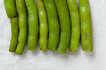 green beans arranged side by side