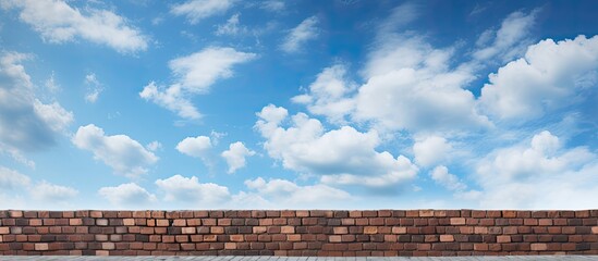 Fototapeta premium The sky is filled with a brick wall providing a unique and unexpected sight Plenty of empty space is available for additional images