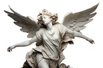 Greek sculpture angel statue representation spirituality.