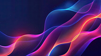 a modern flat colourful abstract background with flowing lines neon glowing profile picture border frame 