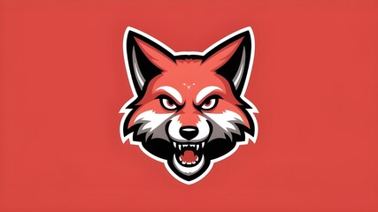 Obraz premium Esports Fox Mascot with Angry Expression