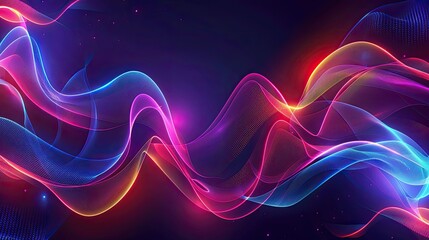 a modern flat colourful abstract background with flowing lines neon glowing profile picture border frame 