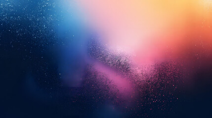 Naklejka premium Grainy gradient background blue pink yellow abstract glowing color wave black dark backdrop noise texture banner poster header design