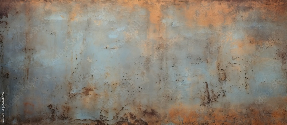 Poster an aged rusty metal surface serving as a grungy backdrop or texture featuring a worn corroded appear
