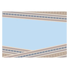 博多織　献上柄風枠・フレーム　和風　背景　帯　ブルー