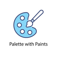 Palette with Paints vector icon