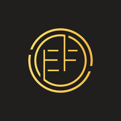 Obraz premium Luxury letter EF logo design.Royal premium letter EF logo design vector template