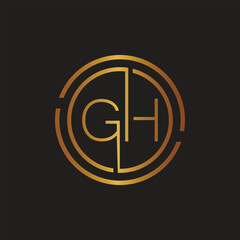 Luxury letter GH logo design.Royal premium letter GH logo design vector template