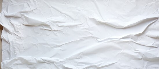 A white and crumpled sheet of paper with a texture resembling recycled paper providing a blank area for text. Copyspace image