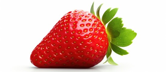 A food concept featuring a creative strawberry mockup on a white background providing ample copy space for customization